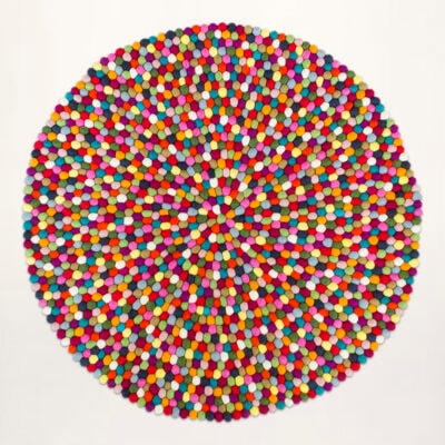 Multifarvet kugletæppe fra Nepal